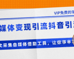 准哥自媒体变现引流抖音引流+爆文采集自媒体借助工具，让你事半功倍（附素材）|淘骐网赚资源库