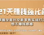 21天赚钱强化营,掌握全套社交新零售实战打法,赚回N倍学员|淘骐网赚资源库