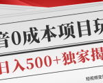 短视频变现套路剖析，抖音0成本赚钱项目玩法，日入500+独家揭秘（共2节视频）|淘骐网赚资源库