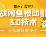 狼叔实战闲鱼被动引流3.0技术，无限上架玩法，免费送被动引流，高阶玩法实战总结|淘骐网赚资源库