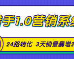 猎手1.0营销系统,从0到1,营销实战课,24路转化秘诀3天销量暴增20倍|淘骐网赚资源库