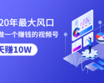 抓住2020年最大风口，小白也能做一个赚钱视频号，12天赚10W（赠送爆款拆解)|淘骐网赚资源库