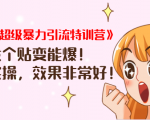 《小红书超级暴力引流特训营》随便发个贴变能爆,详细实操,效果非常好!|淘骐网赚资源库