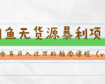 斜杠蜻蜓·闲鱼无货源暴利项目:让你百分百月入过万的教学课程(v1-v5班)|淘骐网赚资源库