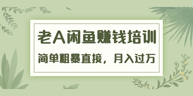 《老A闲鱼赚钱培训》简单粗暴直接,月入过万真正的闲鱼战术实课(51节课)|淘骐网赚资源库