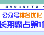 公众号排名优化精准引流玩法,长期霸占第1位被动引流(外面收割价5000-8000!)|淘骐网赚资源库