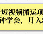 操作性非常强的头条号短视频搬运项目,3分钟学会,轻松月入8000+|淘骐网赚资源库