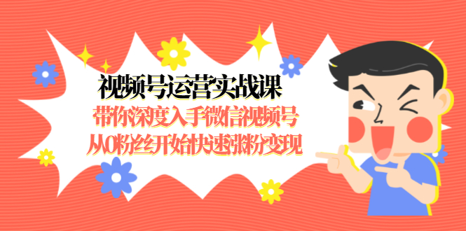 视频号运营实战课,带你深度入手微信视频号1.0,从0粉丝开始快速涨粉变现|淘骐网赚资源库