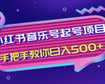 小红书音乐号起号项目,批量操作自行引流变现,手把手教你日入500+|淘骐网赚资源库