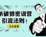 杀破狼密训营:B站霸屏引流的原理及方式+搭建赚钱的内容法则|淘骐网赚资源库