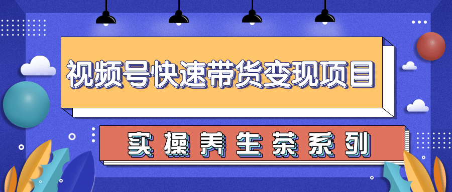 柚子视频号带货实操变现项目,零基础操作养身茶月入10000+|淘骐网赚资源库