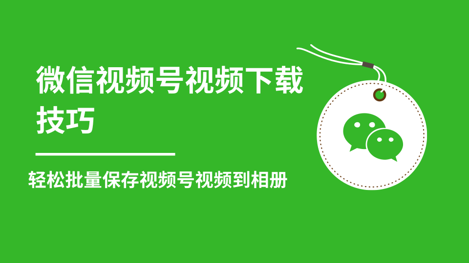 微信视频号视频下载技巧,轻松批量保存视频号等无水印视频到相册|淘骐网赚资源库