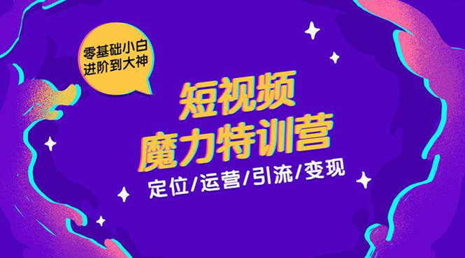 零基础小白进阶到大神《短视频魔力特训营》定位-运营-引流-变现|淘骐网赚资源库