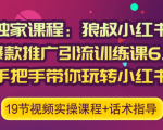 狼叔小红书爆款推广引流训练课6.0,手把手带你玩转小红书|淘骐网赚资源库