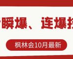 枫林会10月最新抖音瞬爆、连爆技术,主播直播坐等日收入10W+|淘骐网赚资源库