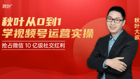 秋叶从0到1学视频号运营实操,抢占微信10亿级红利市场【完结-高清无水印】|淘骐网赚资源库