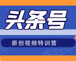 头条号原创视频特训营:一对一带你玩转短视频,新号10天日收益破252元|淘骐网赚资源库