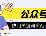 《公众号热门关键词实战引流特训营》5天涨5千精准粉,单独广点通每天赚百元|淘骐网赚资源库