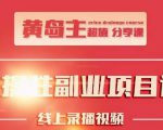 黄岛主实操性小红书副业项目,教你快速起号并出号,万粉单价1000左右|淘骐网赚资源库