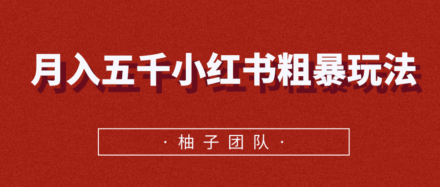 月入五千小红书粗暴赚钱玩法，适合上班族的赚钱副业|淘骐网赚资源库