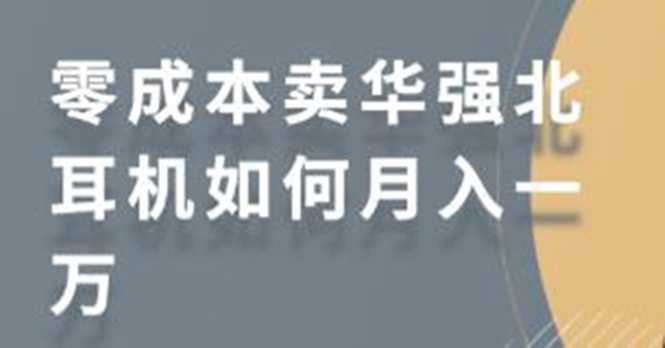 零成本卖华强北耳机如何月入10000+，教你在小红书上卖华强北耳机|淘骐网赚资源库