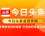今日头条变现学院·打造你的吸金头条账号,打造10W+实操方法 价值2298元|淘骐网赚资源库