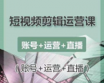 南小北短视频剪辑运营课：账号+运营+直播，零基础学习手机剪辑【视频课程】|淘骐网赚资源库
