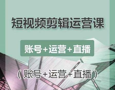 南小北短视频剪辑运营课:账号+运营+直播,零基础学习手机剪辑【视频课程】|淘骐网赚资源库