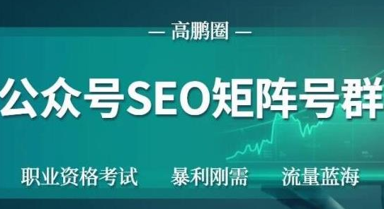 高鹏圈公众号SEO矩阵号群,实操20天纯收益25000+,普通人都能做|淘骐网赚资源库