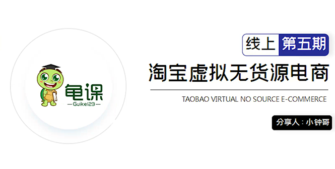 龟课·淘宝虚拟无货源电商5期，全程直播 现场实操，一步步教你轻松实现躺赚|淘骐网赚资源库