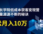 素宣成长学院低成本获客变现营,教你流量源源不断的秘诀,轻松月入10万|淘骐网赚资源库