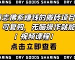 强子日志佛系赚钱的搬砖项目,需求大,可复购,无脑操作就能收钱|淘骐网赚资源库