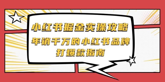 小红书掘金实操攻略，年销千万的小红书品牌打爆款指南|淘骐网赚资源库