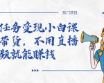 全民任务变现小白课,不用带货,不用直播,拍视频就能赚钱|淘骐网赚资源库