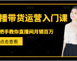 直播带货运营入门课,手把手教你直播间月销百万|淘骐网赚资源库