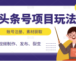 头条号项目玩法,从账号注册,素材获取到视频制作发布和裂变全方位教学|淘骐网赚资源库