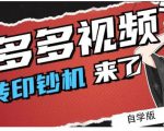 拼多多视频搬砖印钞机玩法，2021年最后一个短视频红利项目|淘骐网赚资源库