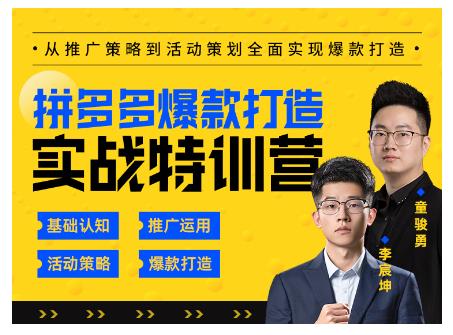玺承云·拼多多爆款打造实战特训营,一套从入门到高手课程,让你快速拿捏拼多多|淘骐网赚资源库
