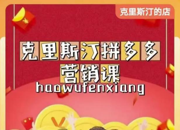 克里斯汀拼多多运营课,适合小白初涉平台,低成本入门|淘骐网赚资源库