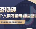 抖音短视频个人ip内容策划实操课，真正做到普通人也能实行落地|淘骐网赚资源库
