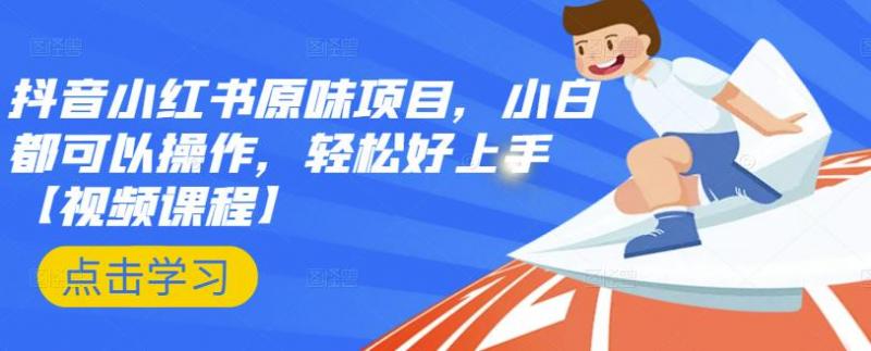 抖音小红书原味项目,小白都可以操作,轻松好上手【视频课程】|淘骐网赚资源库