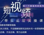 吴Sir·短视频带货底层实操课,教你如何选爆品、了解获短视频流量密码,正确起号|淘骐网赚资源库