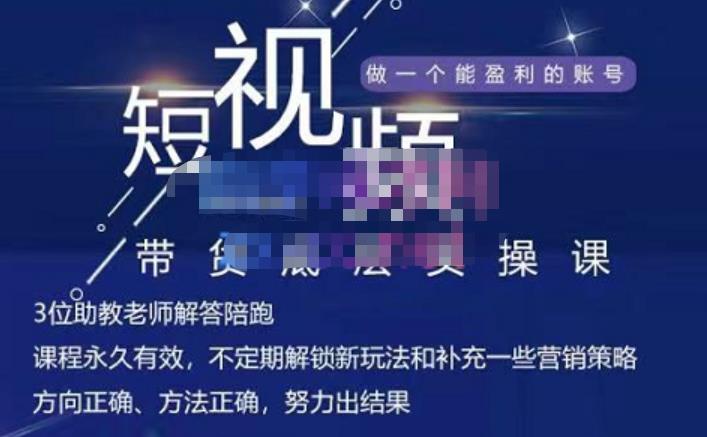 吴Sir·短视频带货底层实操课,教你如何选爆品、了解获短视频流量密码,正确起号|淘骐网赚资源库