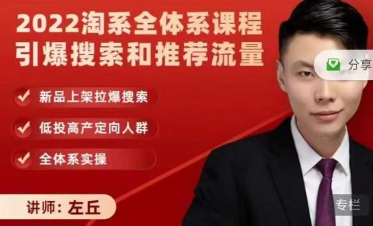 2022淘系全体系课程引爆搜索和推荐流量，新品上架拉爆搜索|淘骐网赚资源库