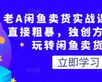 老A闲鱼卖货实战课,简单直接粗暴,独创方法带你玩转闲鱼卖货!|淘骐网赚资源库