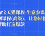 樊剑淘宝天猫课程-生意参谋数据分析系列课程(高级)，让您轻松运营店铺，帮助打造爆款|淘骐网赚资源库