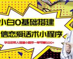 新手0基础搭建微信恋爱话术小程序,一单赚几百【视频教程+小程序源码】|淘骐网赚资源库