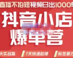 推易电商·2022年抖音小店爆单营,不直播、不拍短视频、日出1000单,暴力玩法|淘骐网赚资源库