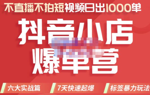推易电商·2022年抖音小店爆单营,不直播、不拍短视频、日出1000单,暴力玩法|淘骐网赚资源库