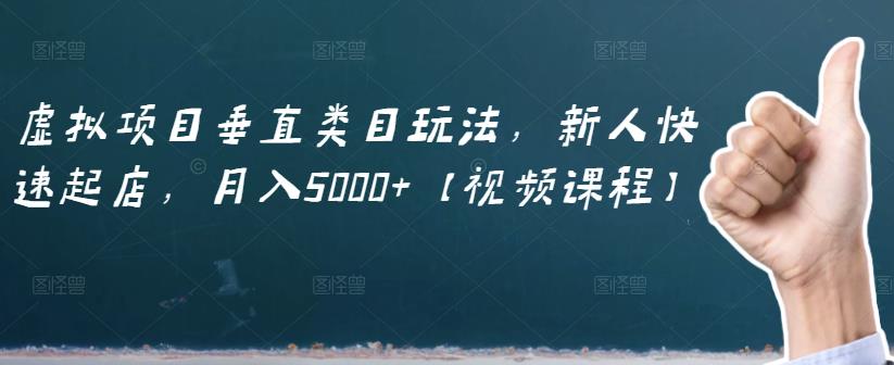 虚拟项目垂直类目玩法,新人快速起店,月入5000+【视频课程】|淘骐网赚资源库